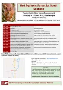 Red Squirrels Forum for South Scotland Annual Meeting 2019